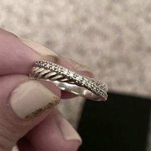 David Yurman Crossover Ring with Diamonds